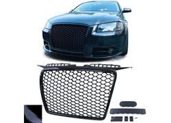 MASKA AUDI A3 03-08 S NOSAČEM ZNAKA I TABL CRNA SJAJNA RS LOOK