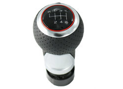 RUČKA MJENJAČA AUDI A3 96- R+6 12MM CRNO/CRVE S RUPOM (BEZ KOŽE)